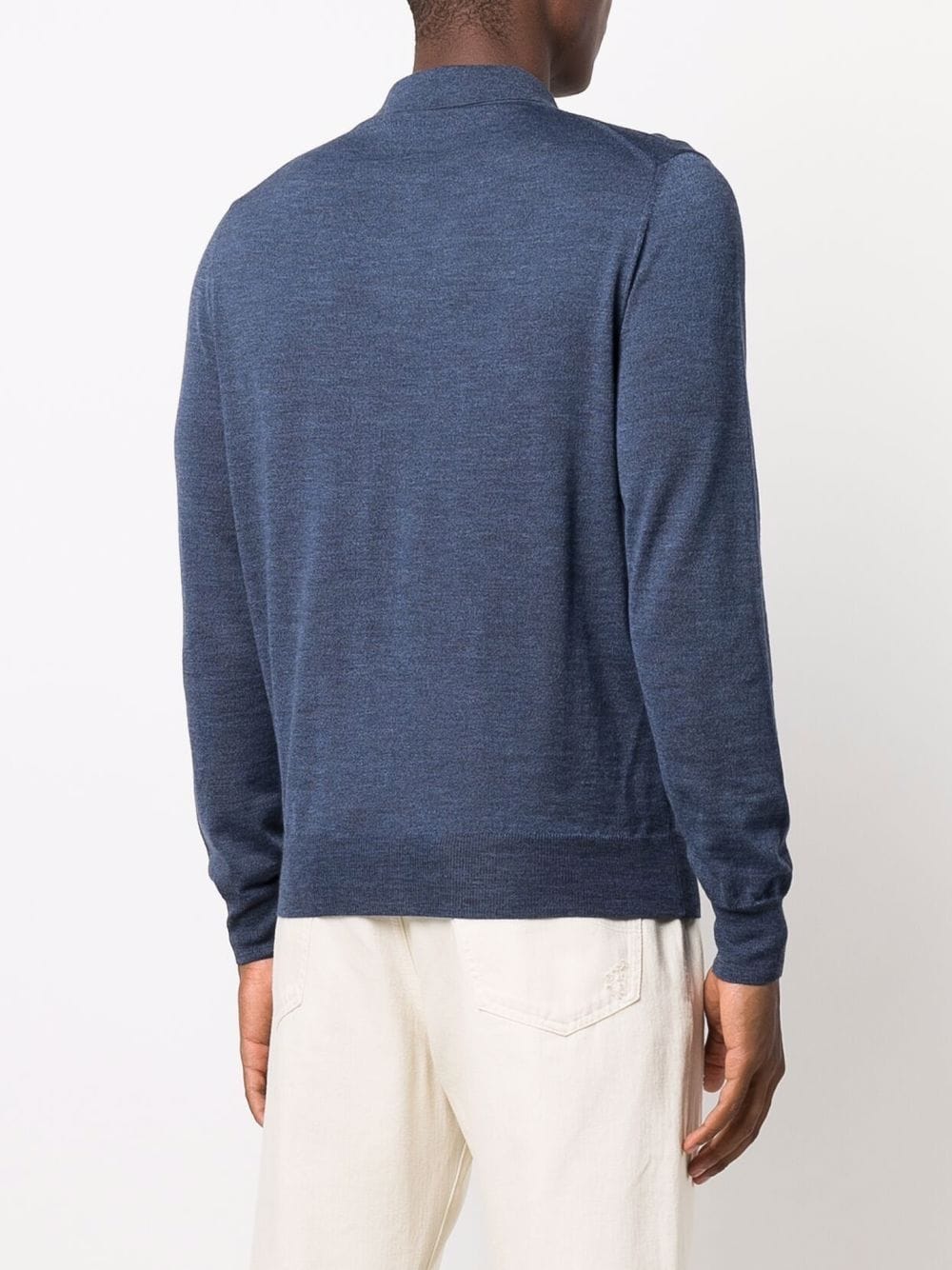Shop Canali Knitted Button Sweatshirt In Blue