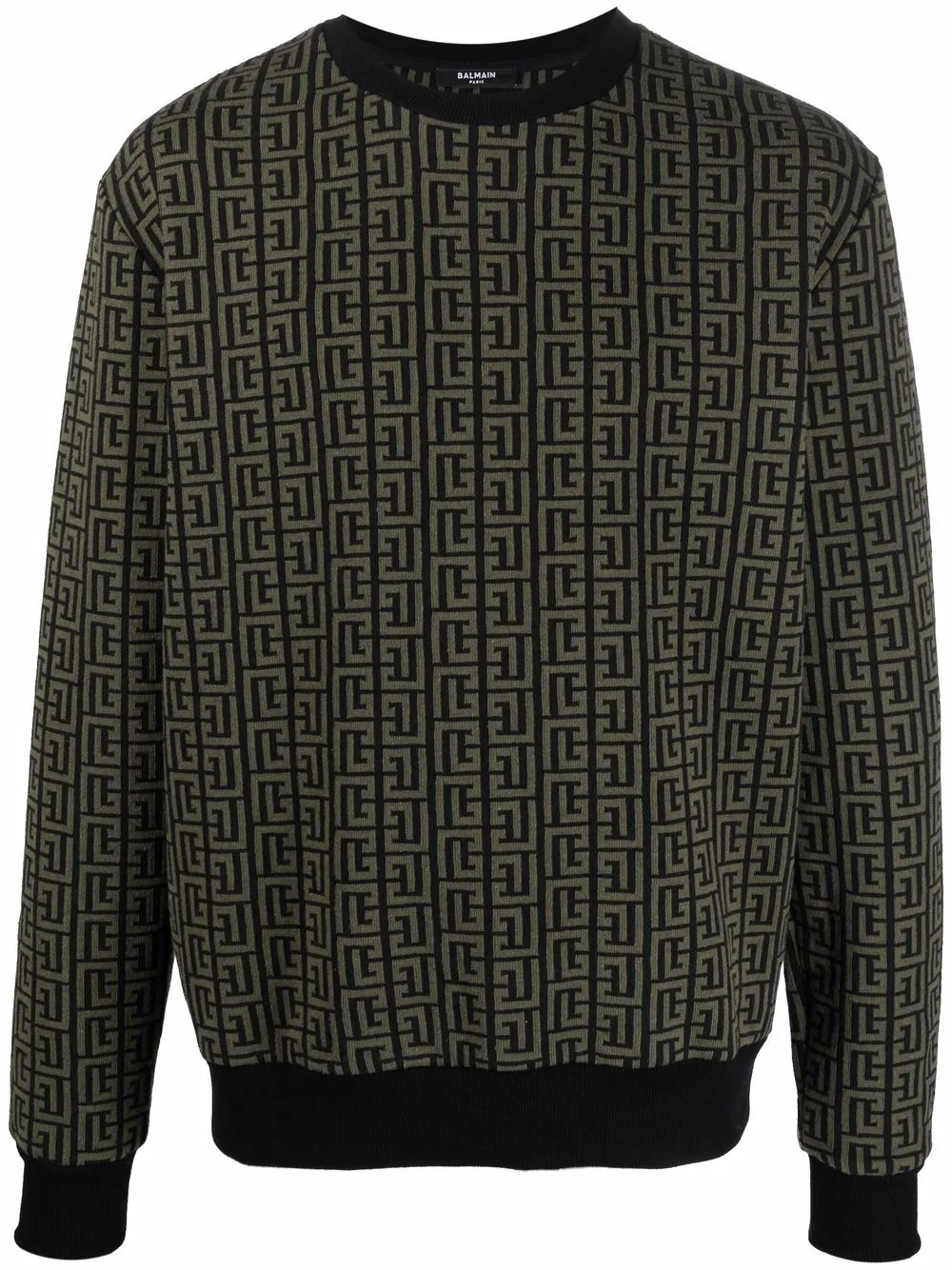 

Balmain sudadera con cuello redondo y monograma - Verde