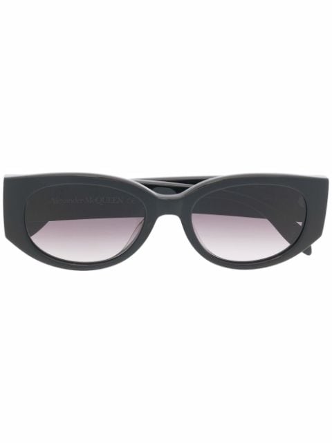 Alexander McQueen oval-frame logo-print sunglasses