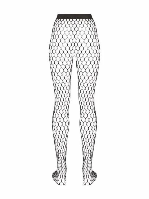 Amina Muaddi Black Fishnet Tights 
