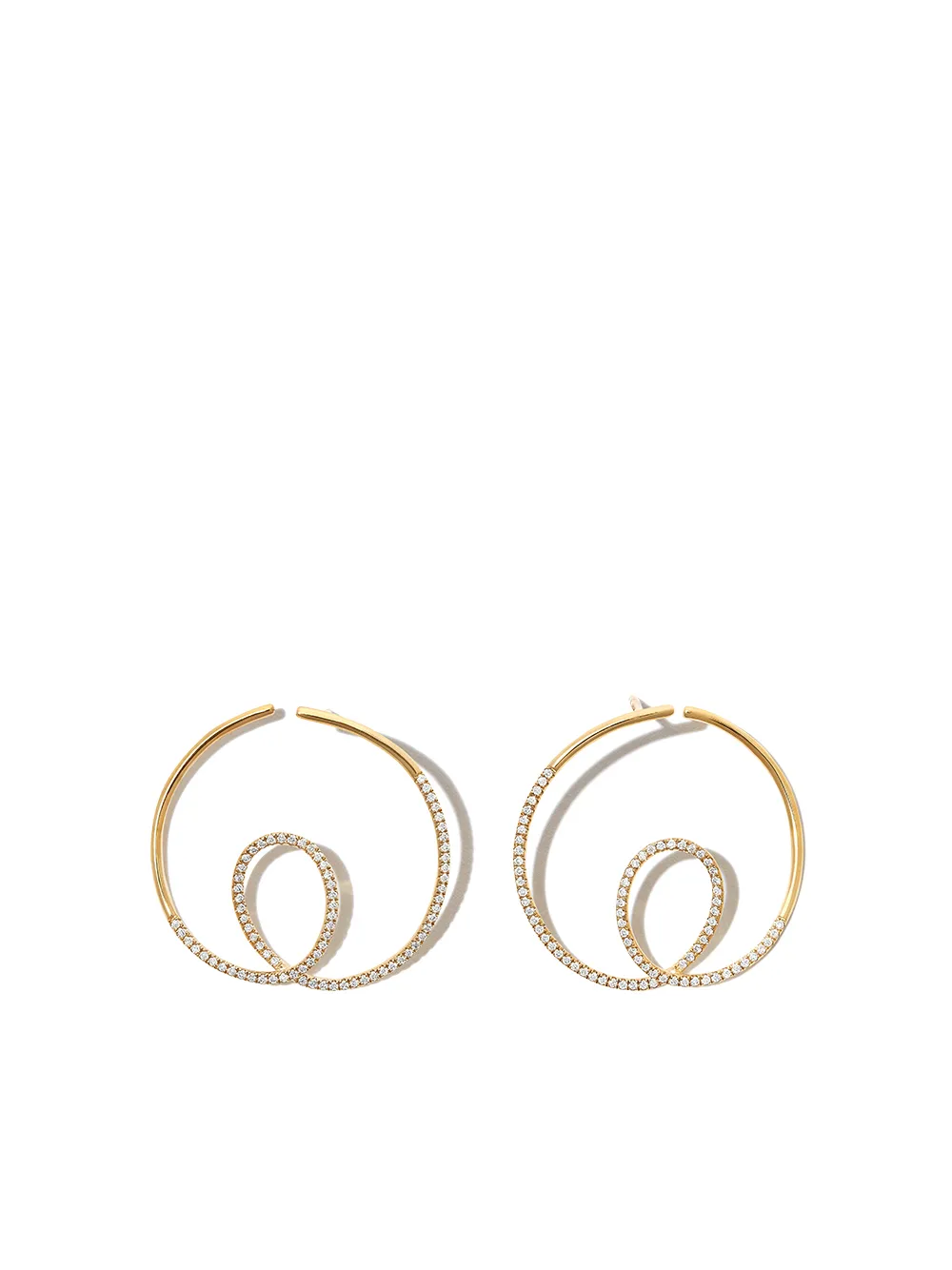 

By Pariah arracadas Le Louvre Swirl en oro amarillo de 9kt con diamantes - Dorado