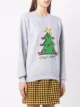 alessandro enriquez Christmas Tree-motif cotton-blend sweatshirt