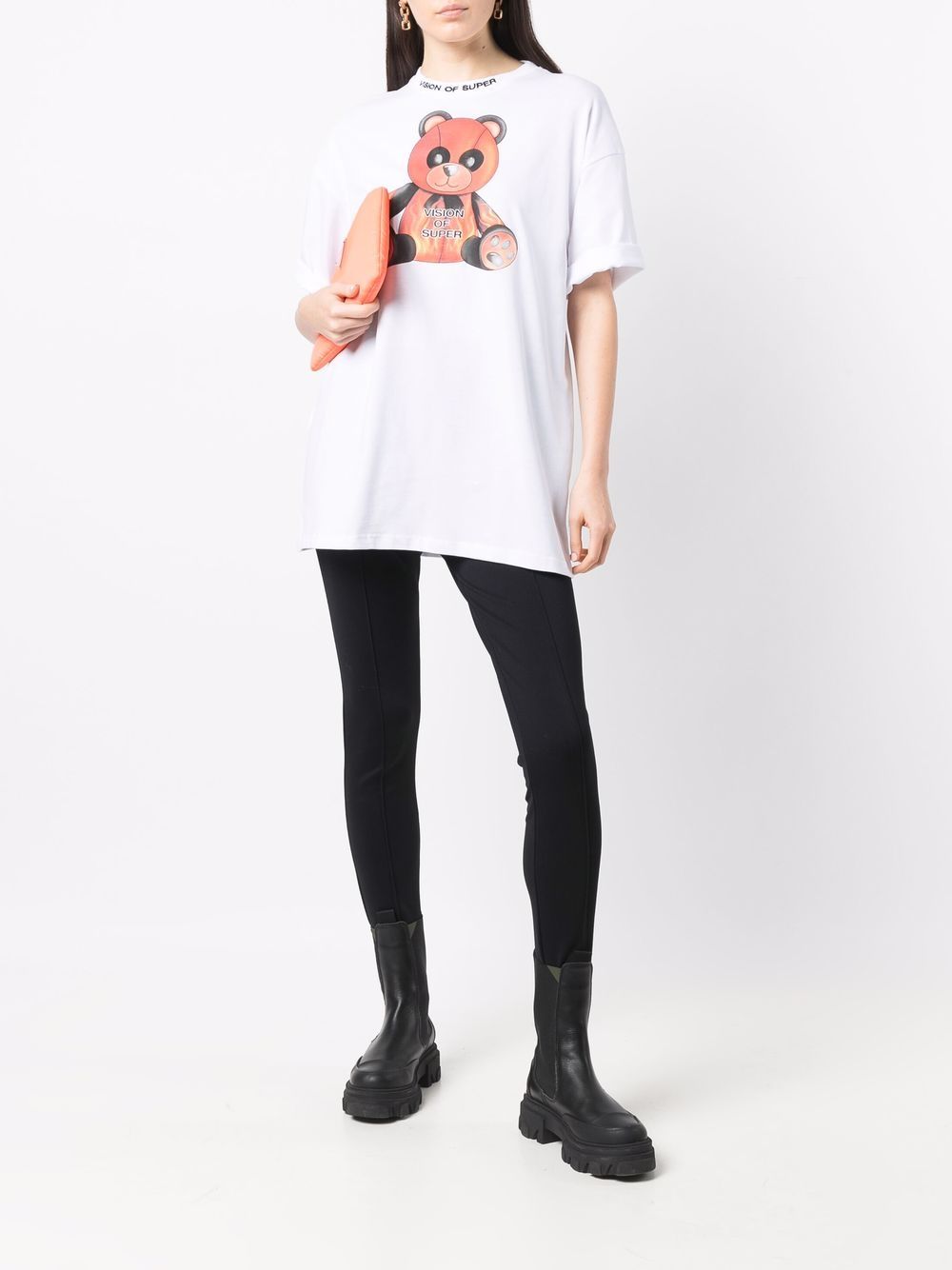 Shop Vision Of Super logo bear T-shirt with Express Delivery - FARFETCH