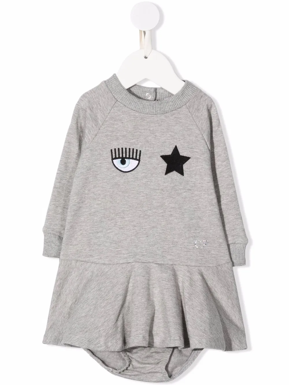 

Chiara Ferragni Kids logo-patch sweater dress - Grey