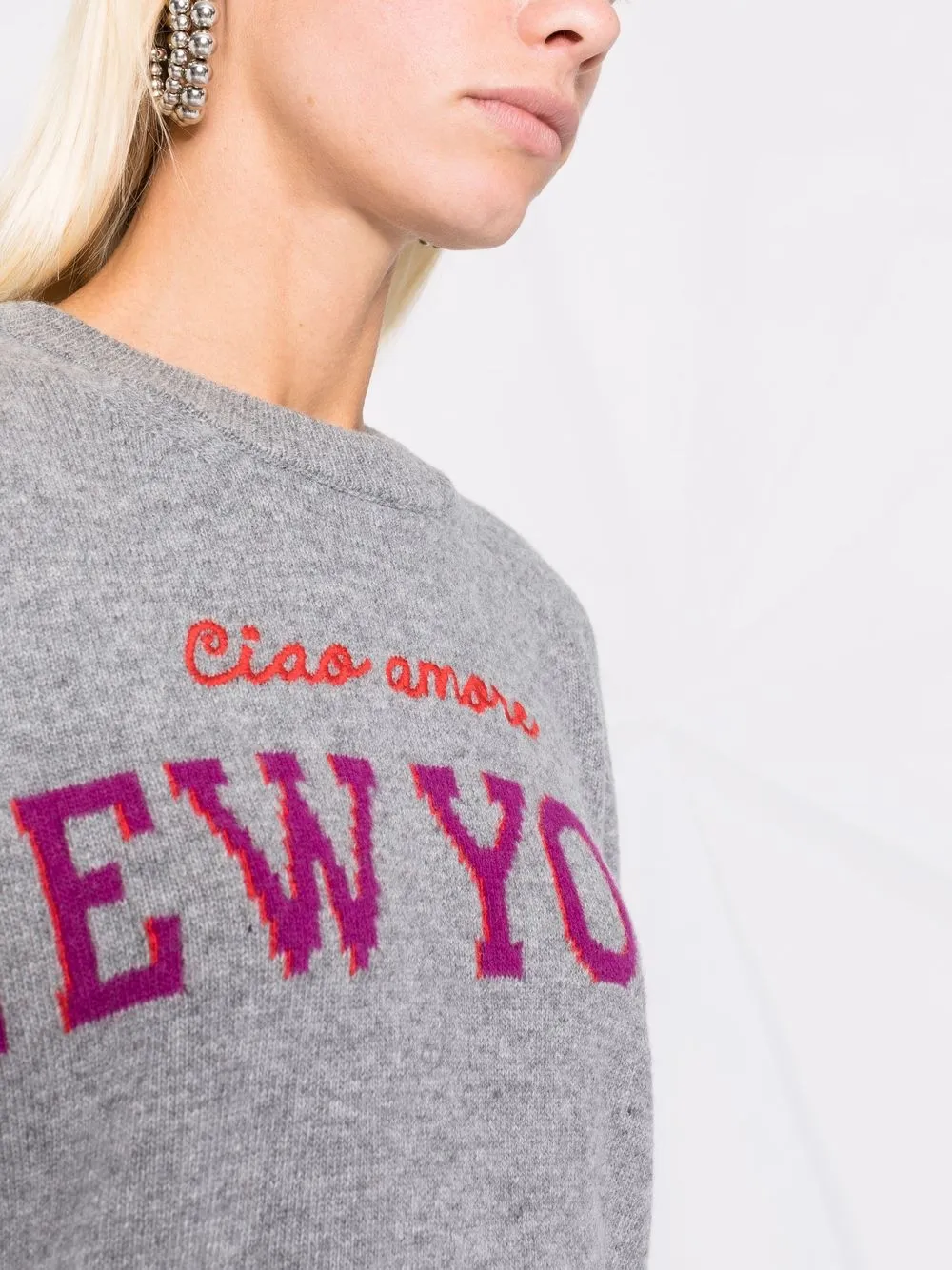 NEW YORK 嵌花针织毛衣