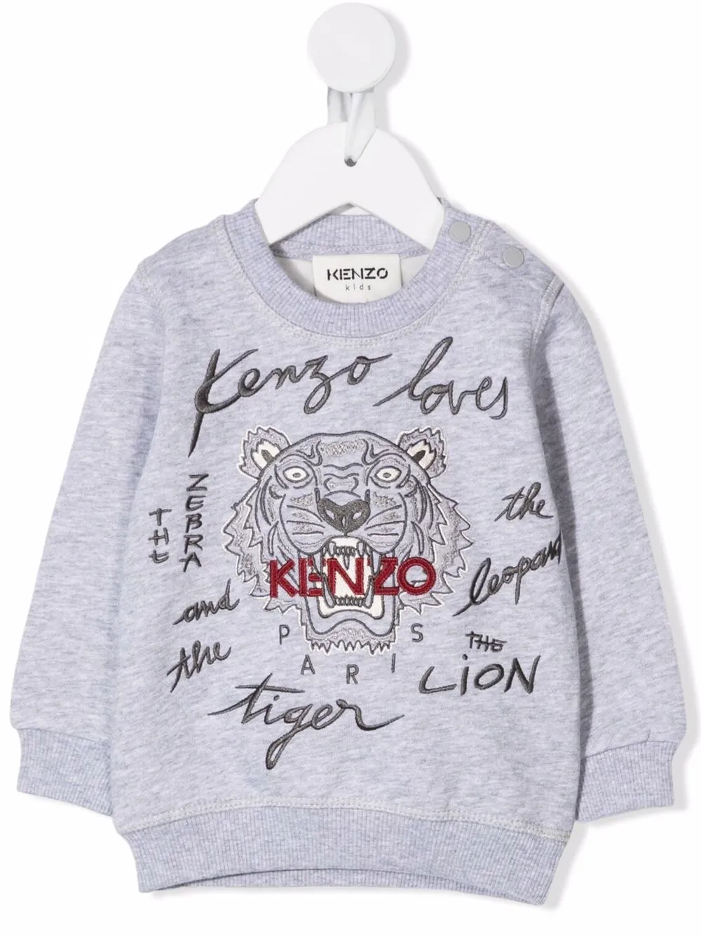 

Kenzo Kids sudadera con logo estampado - Gris