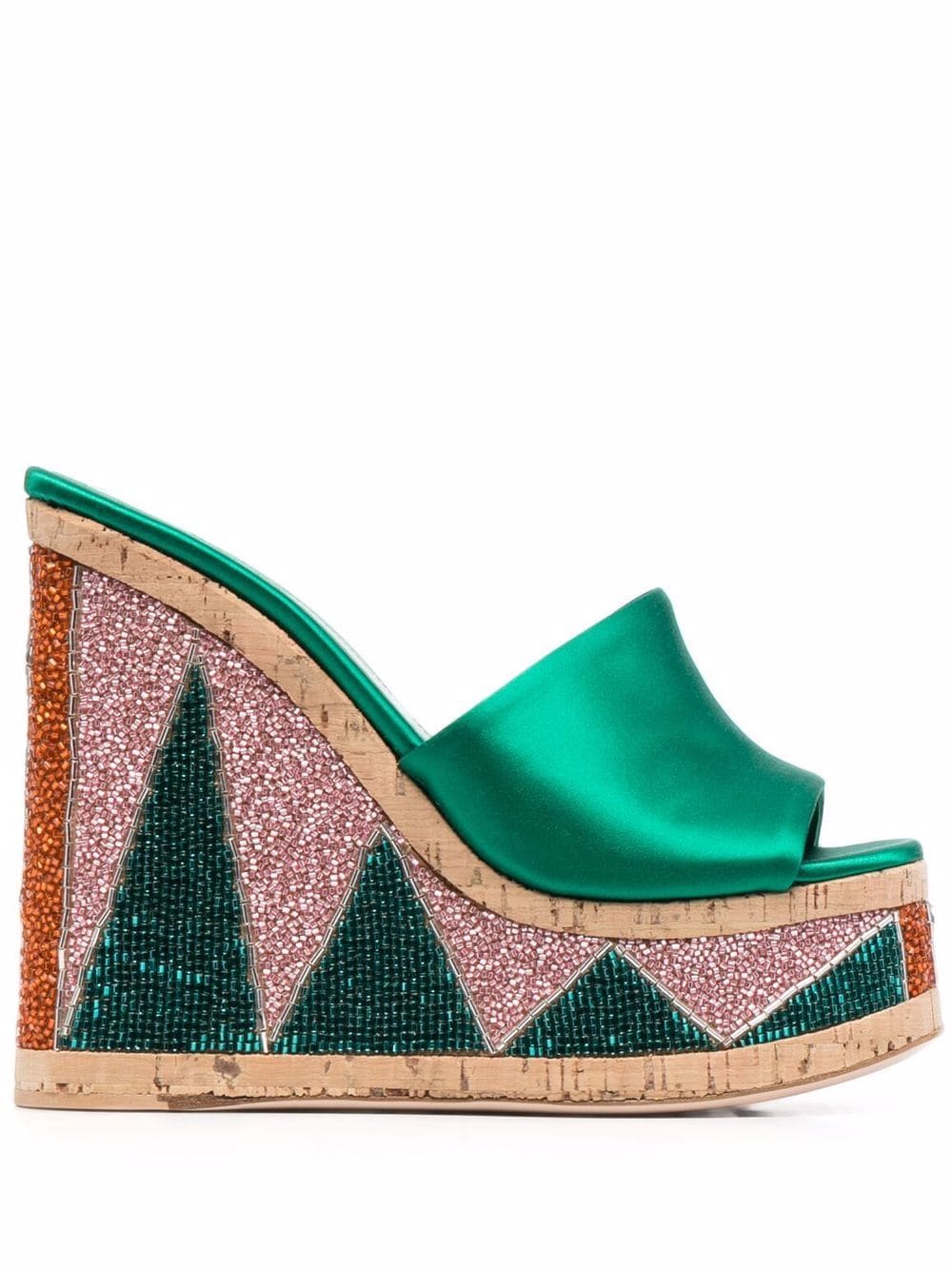 фото Haus of honey bead-embellished 125mm satin wedges