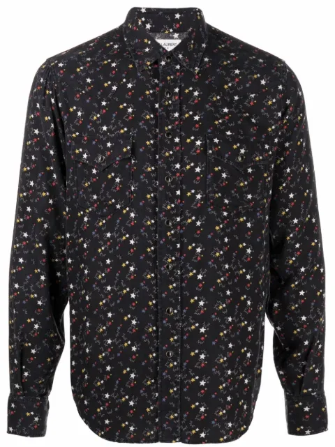 Saint Laurent camisa con estrellas estampadas