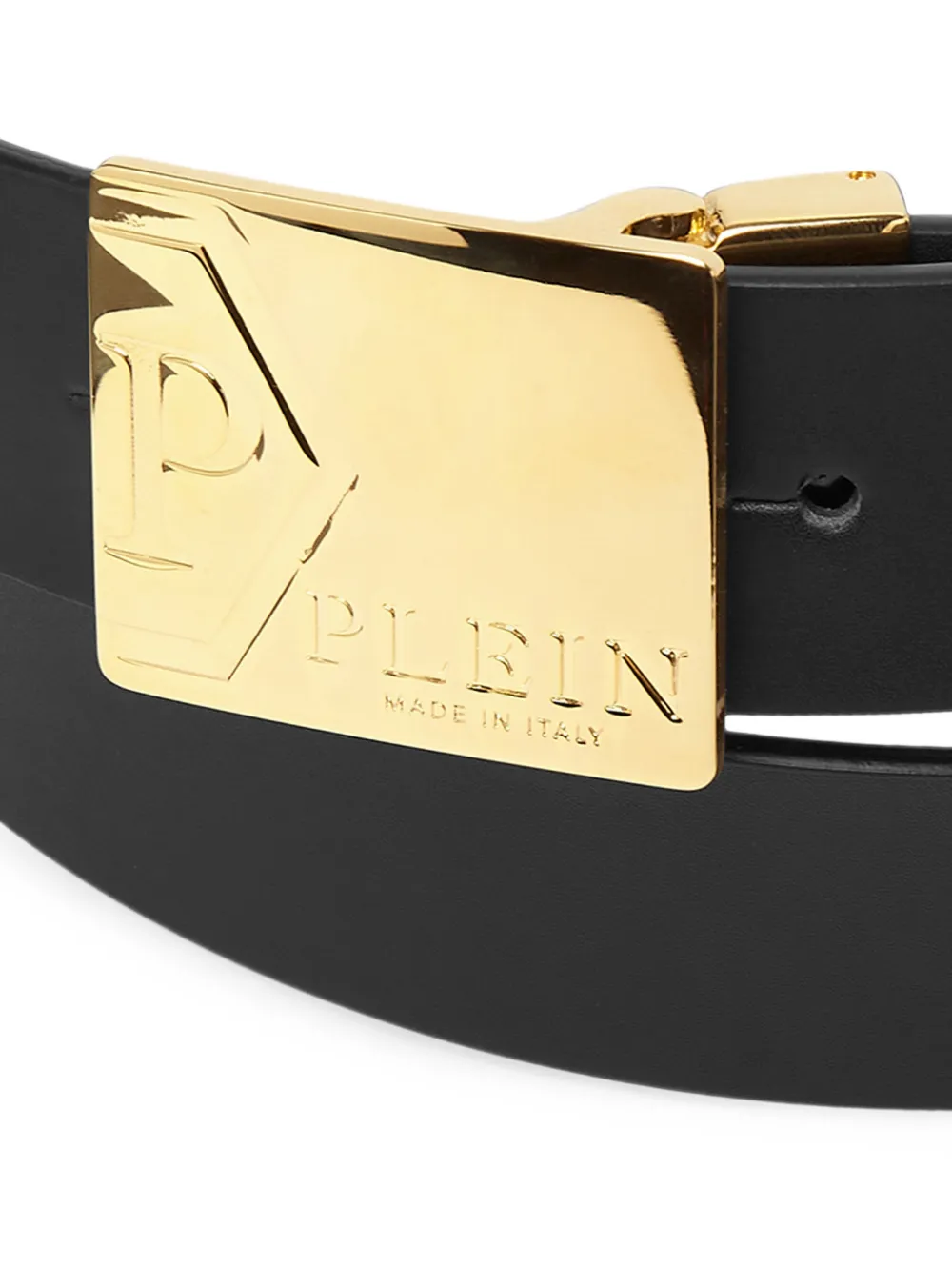 Philipp Plein Iconic Plein leather belt Zwart