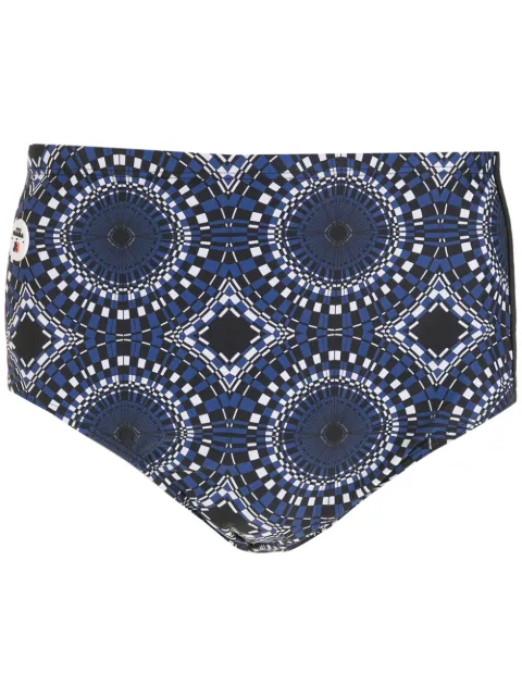 Amir Slama side-stripe abstract swimming shorts