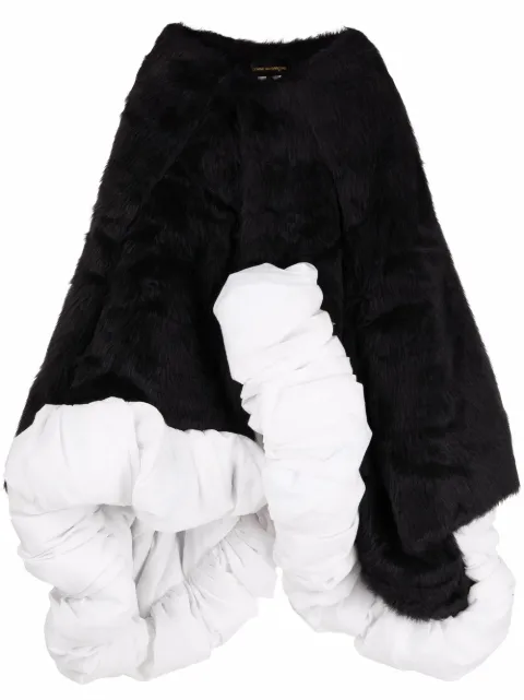 Comme Des Garçons كيب مبطن بتصميم غير متساوي الطول