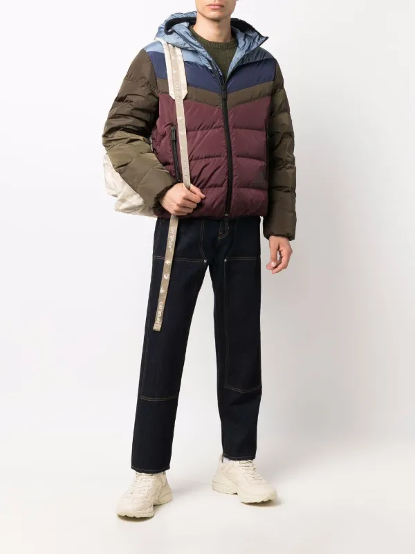 colour block padded jacket