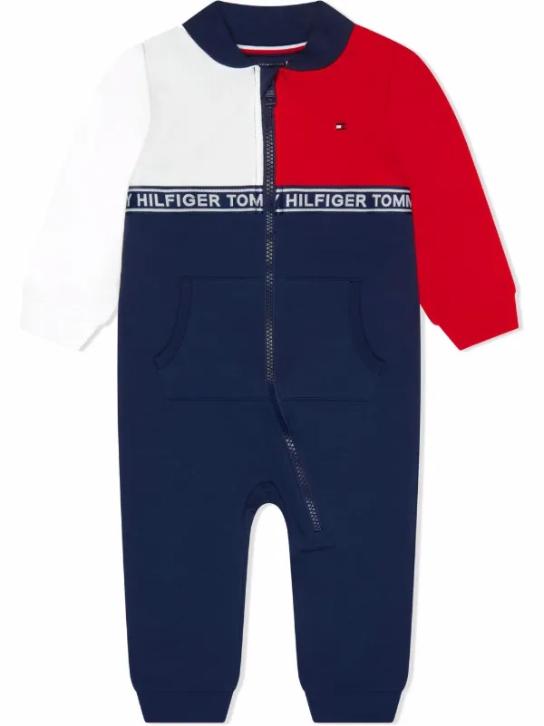 Tommy Hilfiger Junior Colour Block Zip Up Romper Farfetch