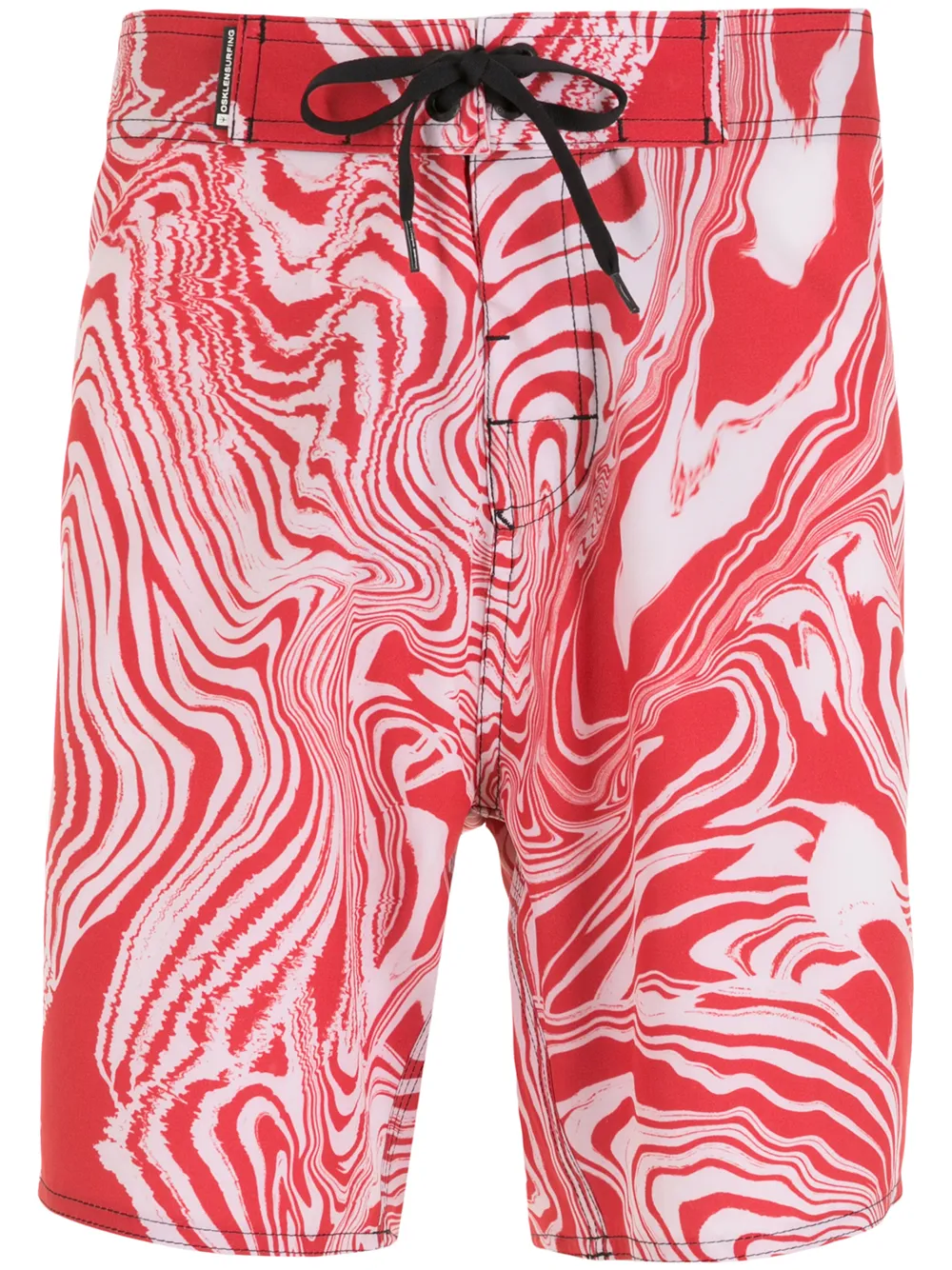 

Osklen marble-print drawstring-waist swim shorts - Red