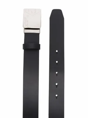 PHILIPP PLEIN ブラックレザーベルト スカルバックル Leather belt with accent buckle brand PHILIPP PLEIN