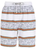 Amir Slama striped drawstring swim shorts - White