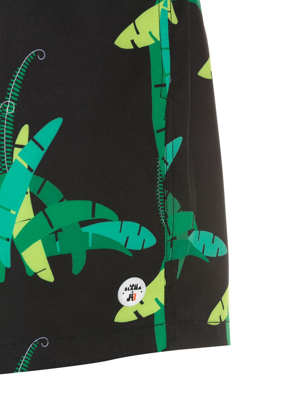 Shop Amir Slama Leaf-print Swim Shorts In Black