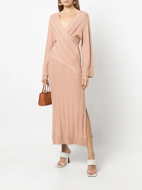 sunburst fan faux wrap dress