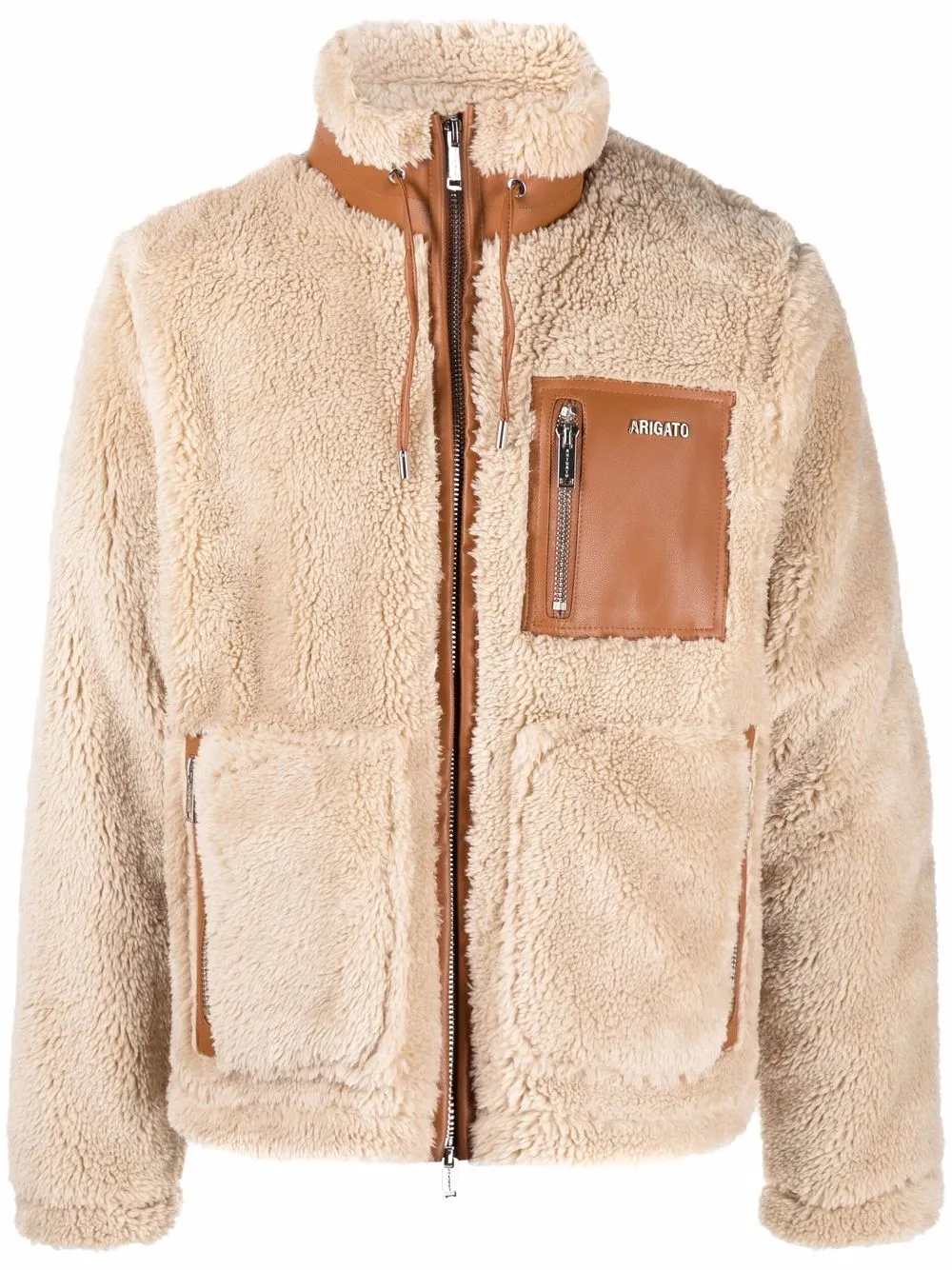 

Axel Arigato panelled teddy jacket - Neutrals