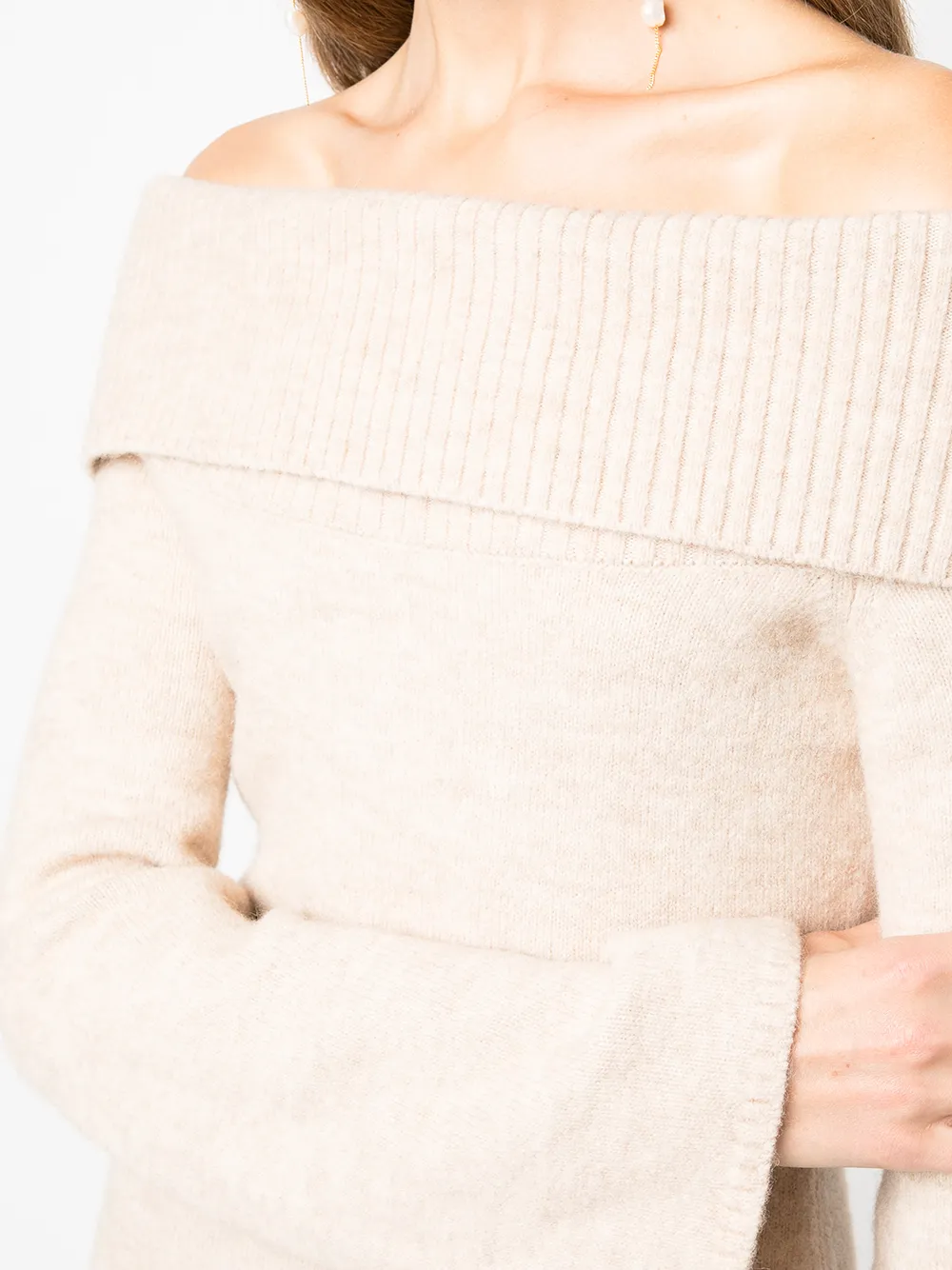 Cult Gaia Gebreide jurk Beige