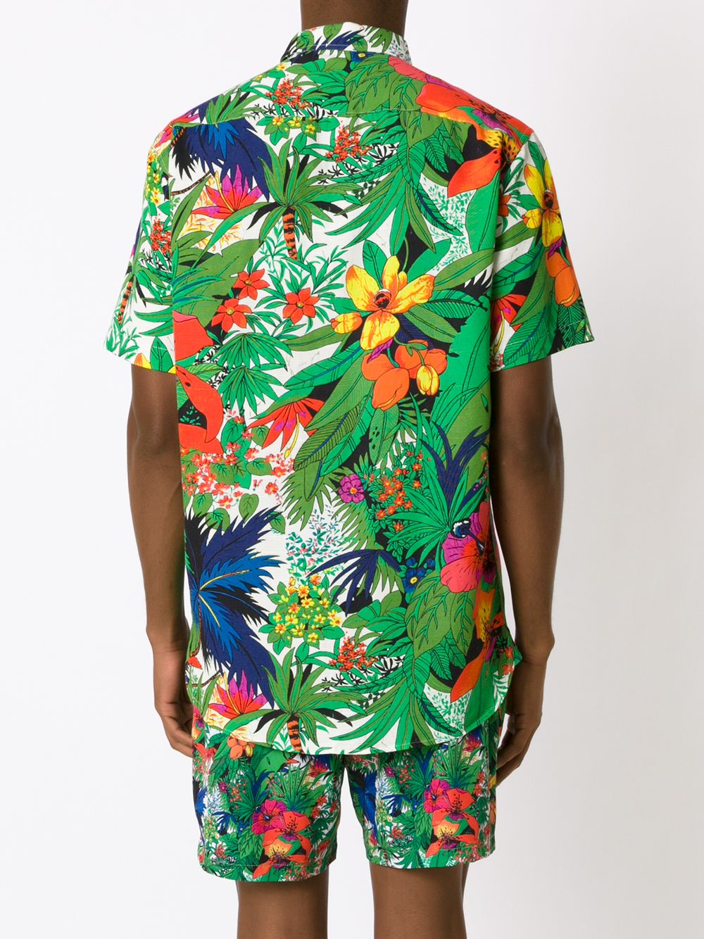 Shop Amir Slama Floral-print Shortsleeved Shirt In Green