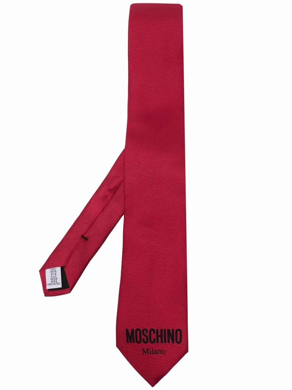 

Moschino logo-print silk tie - Red