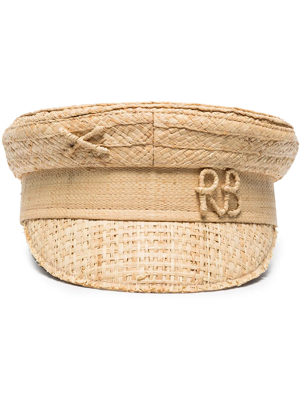 

Ruslan Baginskiy embroidered-logo straw baker boy cap - Neutrals