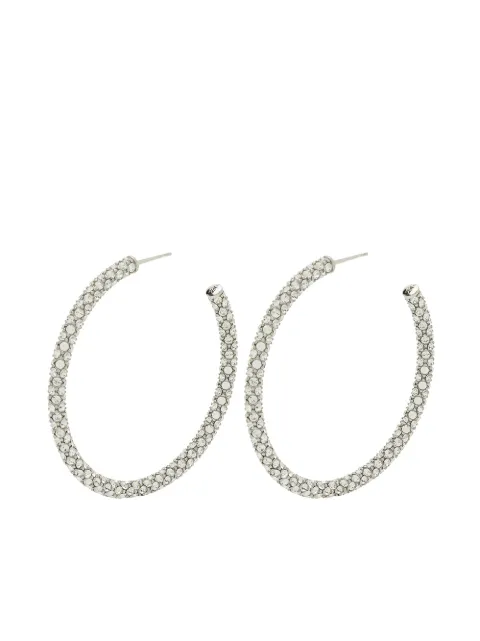 Amina Muaddi pavé-crystal embellished hoop earrings