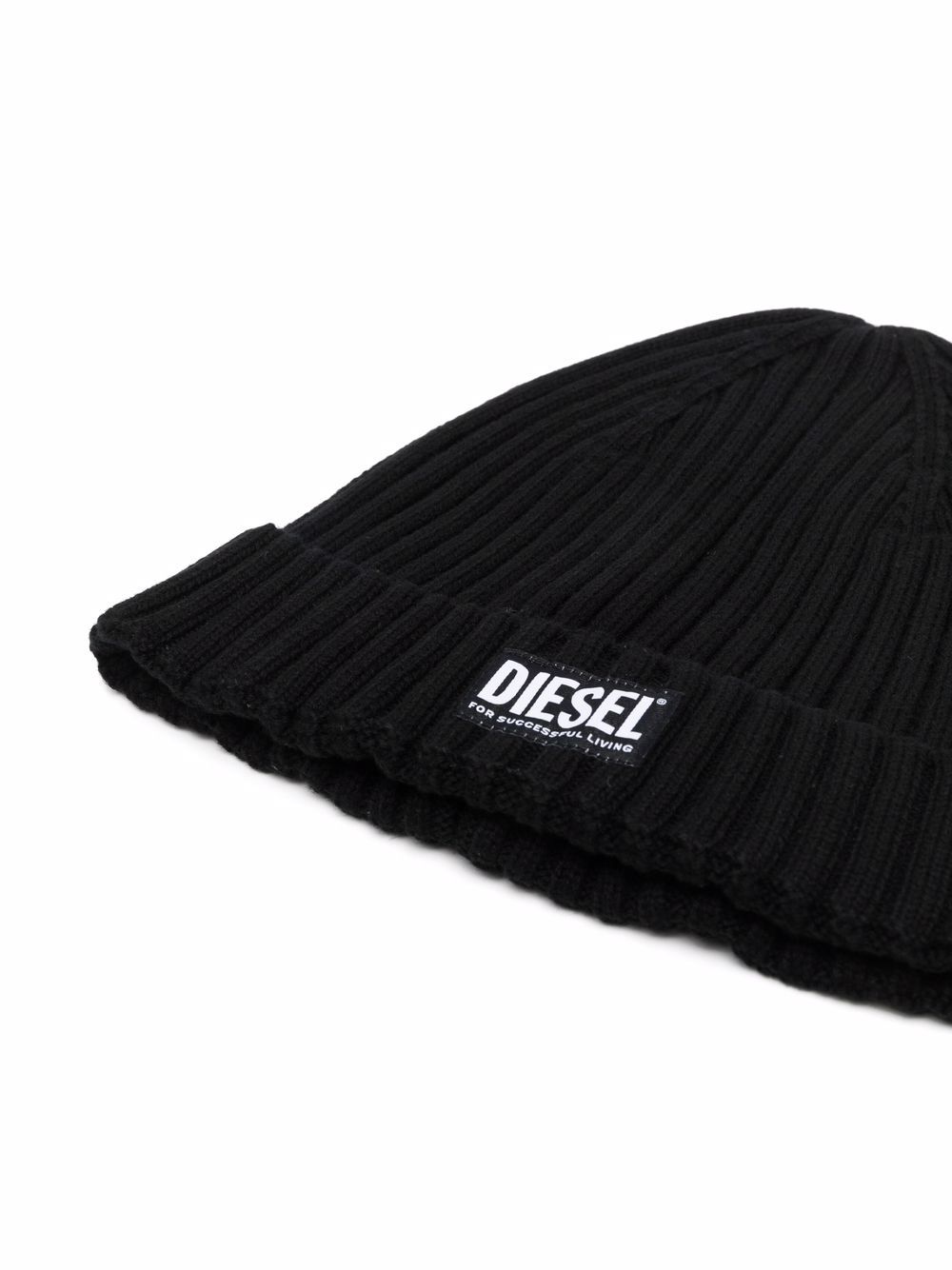 фото Diesel kids teen logo-patch knitted beanie