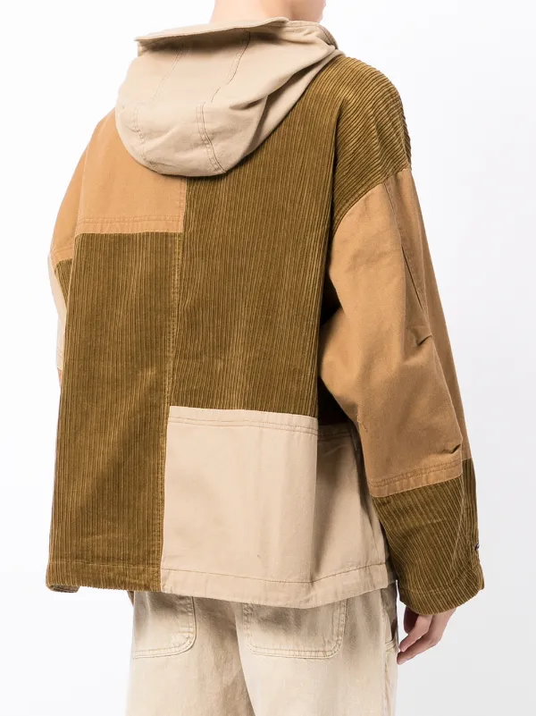 patchwork hooded jacket