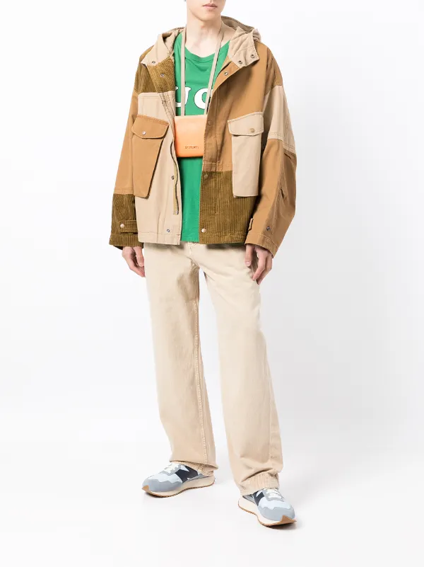 patchwork hooded jacket