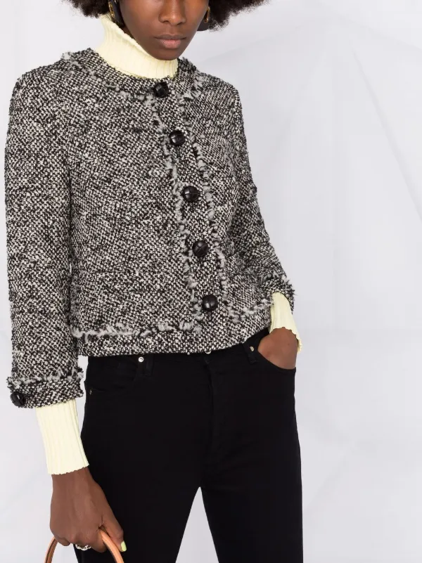 cropped button up jacket