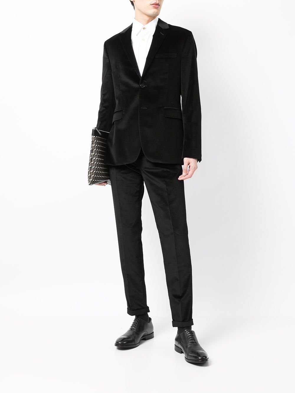 Paul Smith velvet straight-leg suit trousers - Black