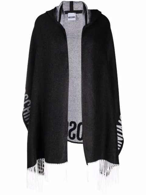Moschino Cachecol com capuz e detalhe de logo