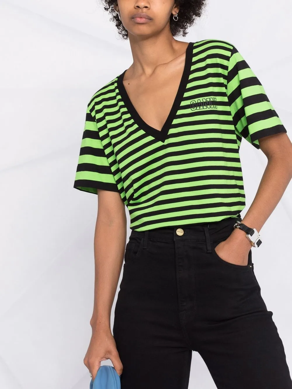 фото Ganni футболка software в полоску