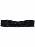 Gianfranco Ferré Pre-Owned 1990s double-buckled curved leather belt - Blue