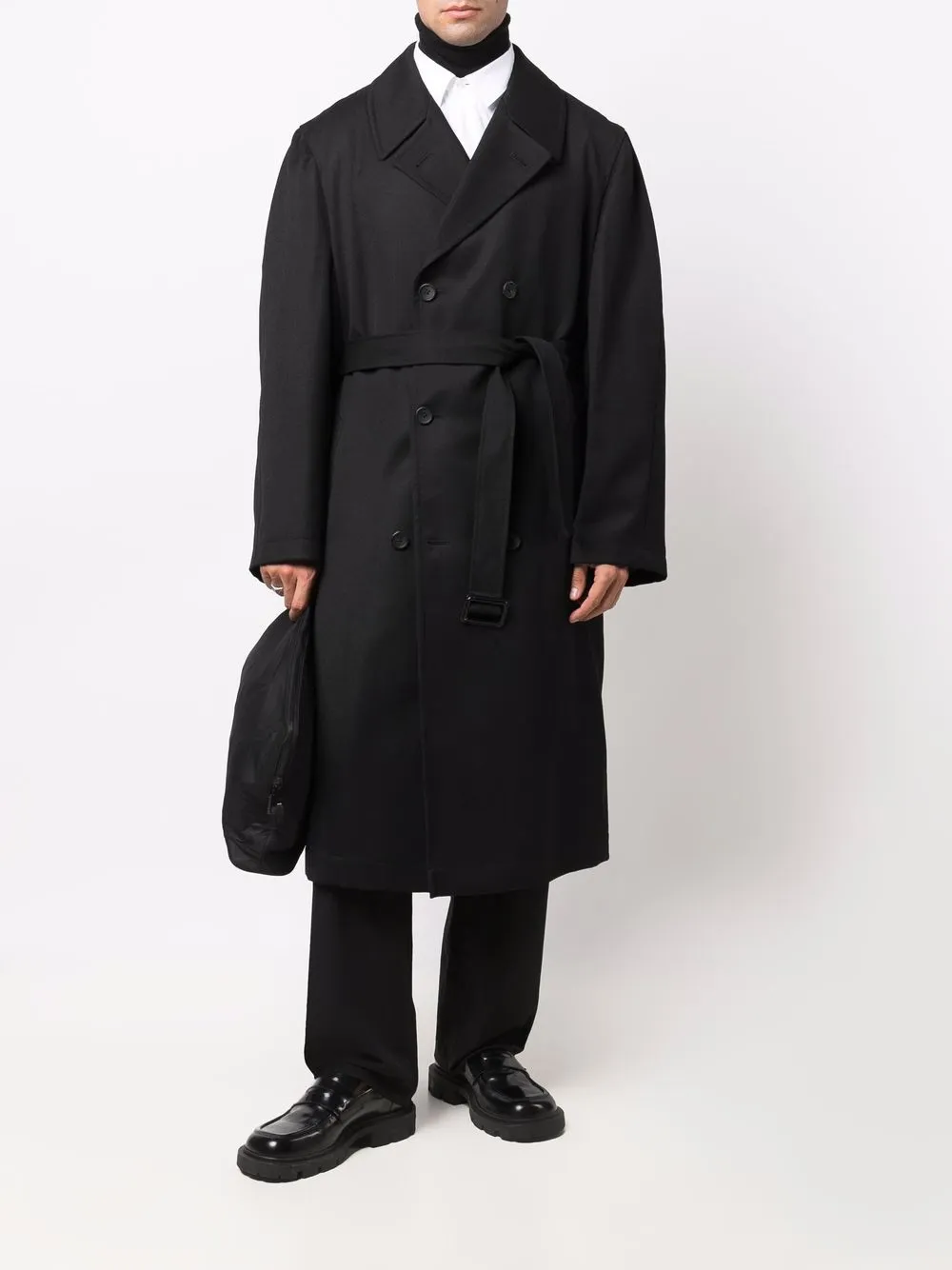 фото Yohji yamamoto двубортное шерстяное пальто