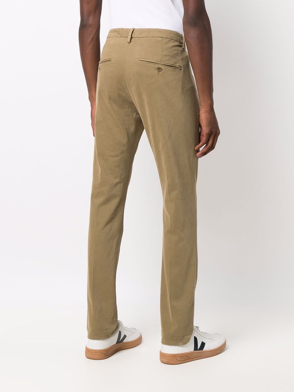 Shop Dondup Jetted-pocket Cotton Chinos In 中性色