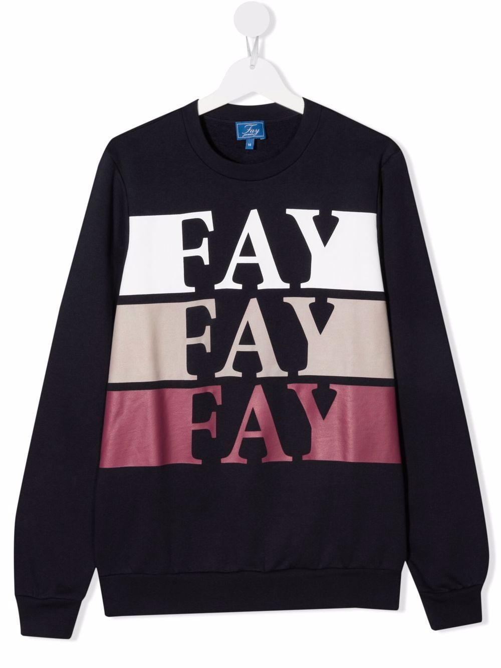 фото Fay kids teen logo-print cotton sweatshirt