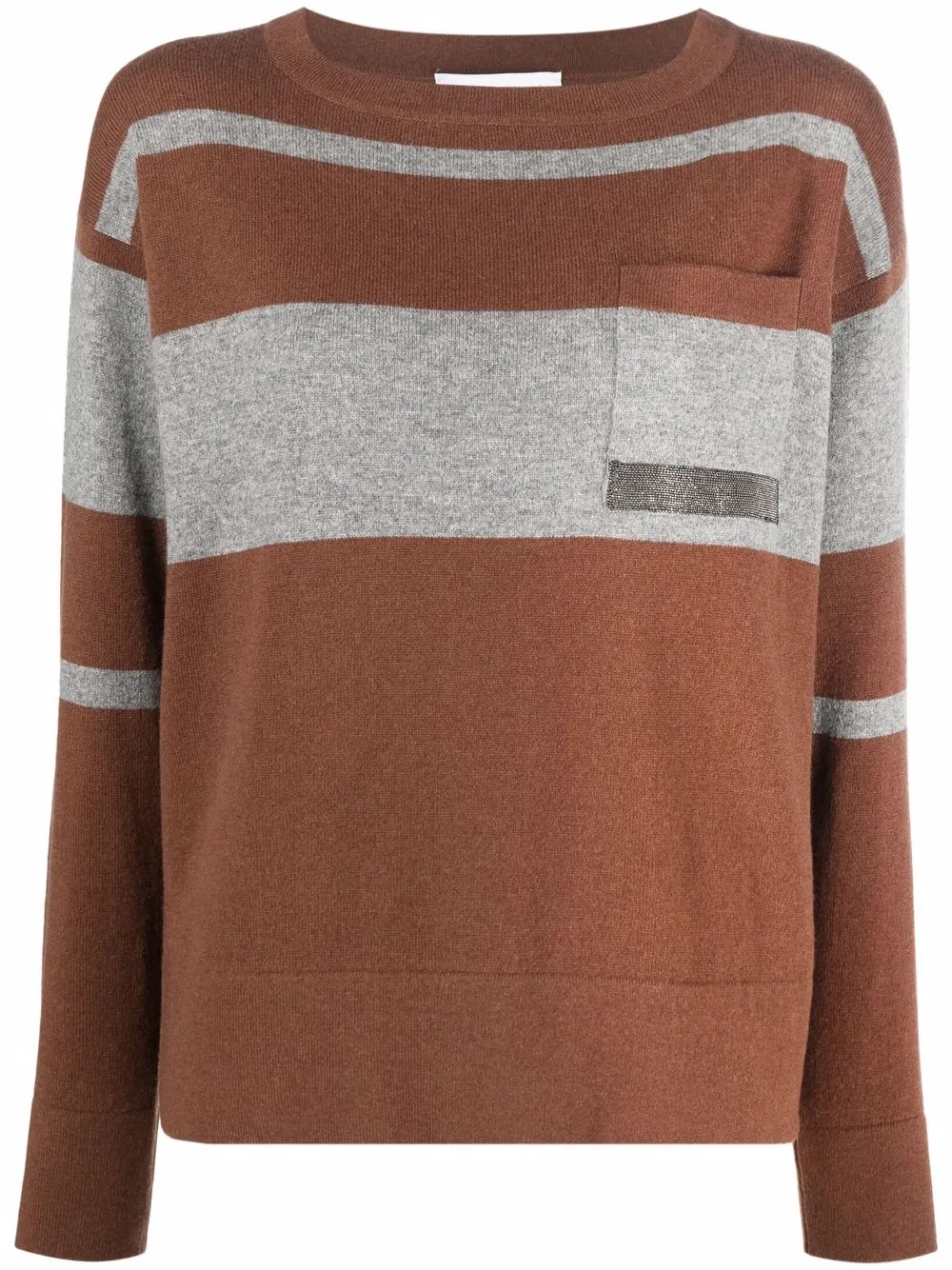Image 1 of Fabiana Filippi stripe-print wool-blend jumper