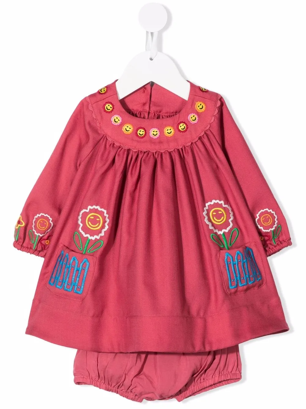 

Stella McCartney Kids vestido con bordado floral - Rosado