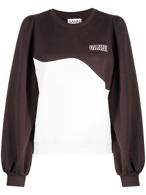 GANNI wave panel logo sweatshirt
