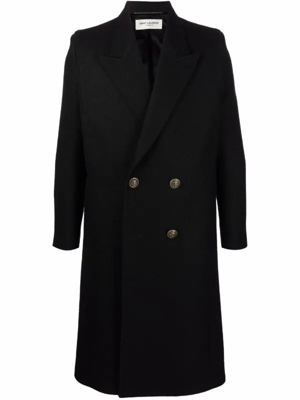 black wool tailored coat