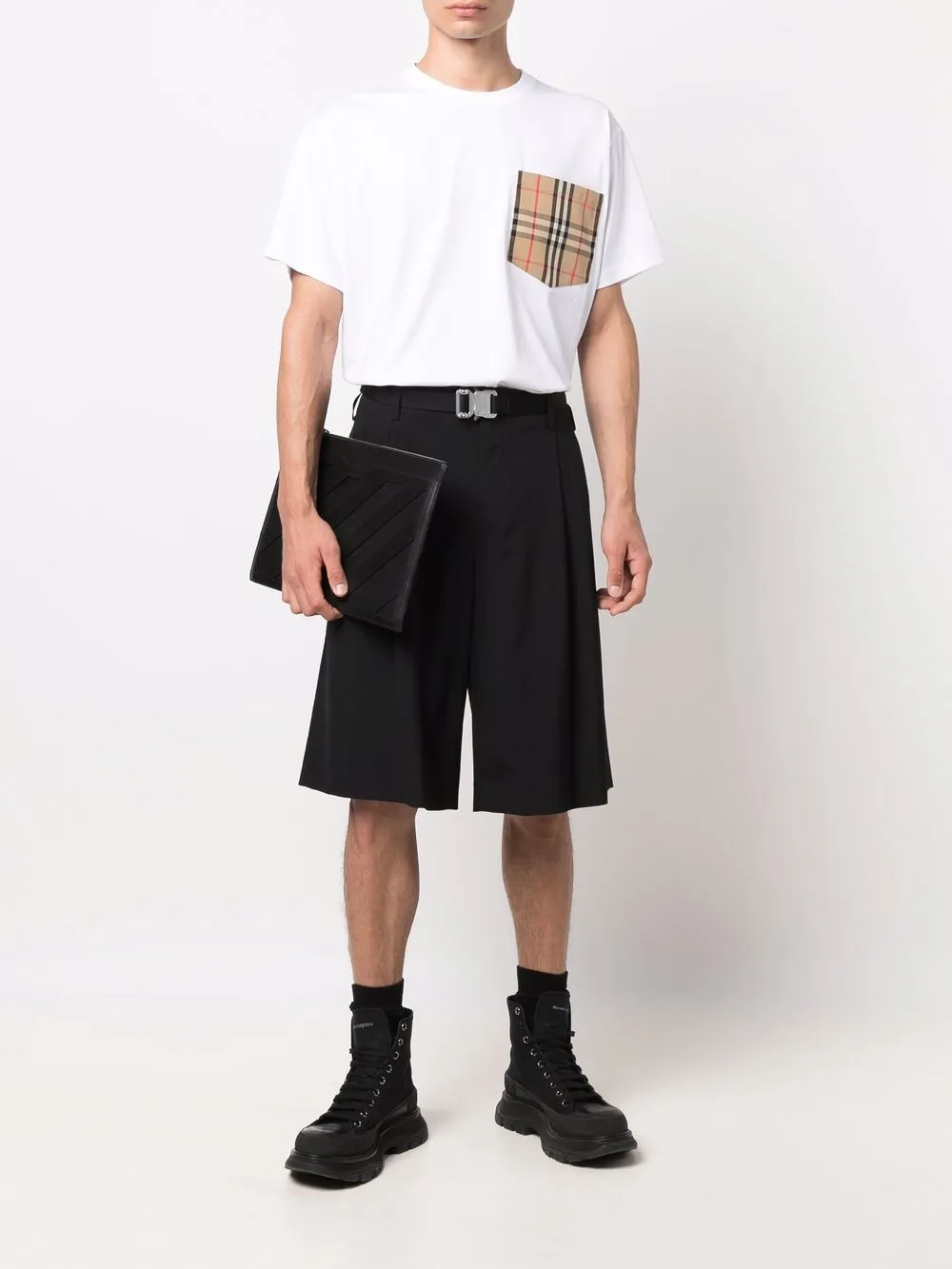 Burberry Geruit T-shirt - Wit