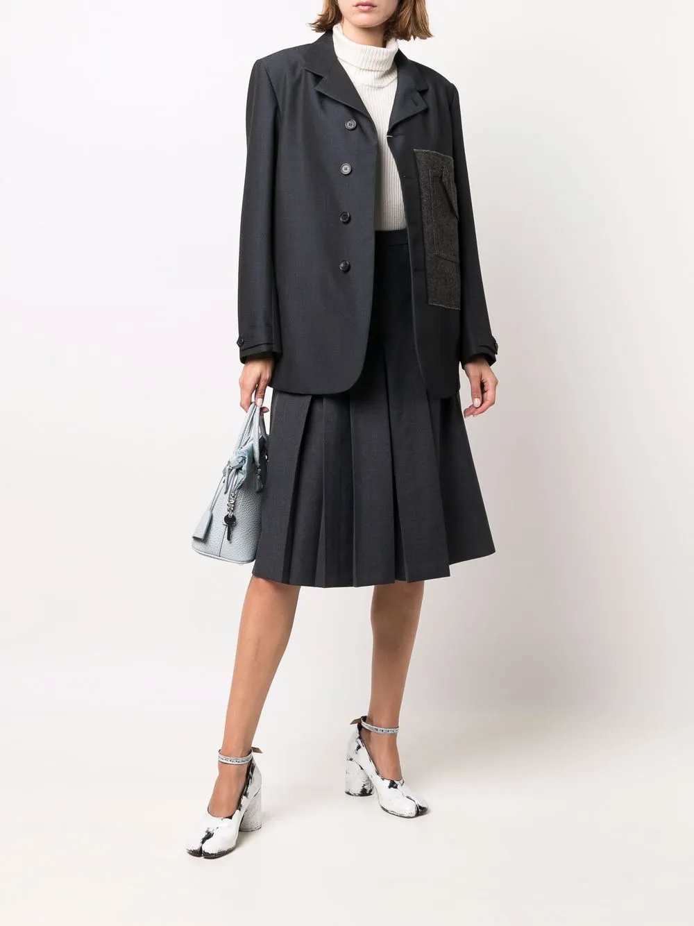 Maison Margiela Geplooide midi-rok - Grijs