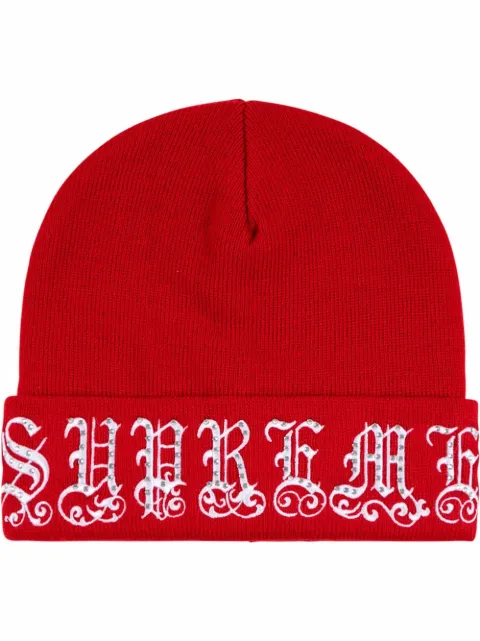 Supreme Old English Rhinestone Beanie 