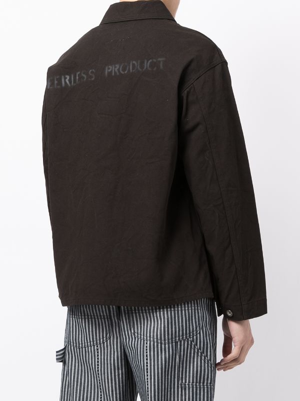 Visvim logo-print crinkle-effect Shirt Jacket - Farfetch