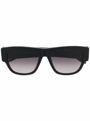 Dames Accessoires voor voor Zonnebrillen voor Alexander McQueen Zonnebril Met Vierkant Montuur in het Zwart 