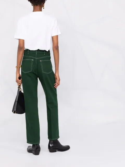 Shop Coach embroidered cotton T-shirt 
