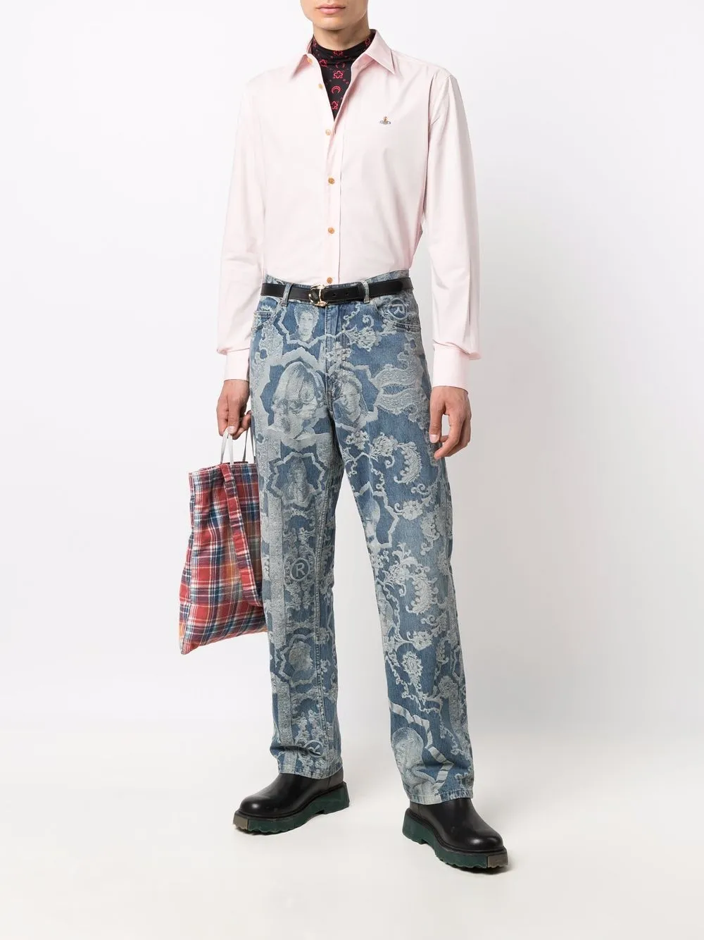 фото Vivienne westwood рубашка узкого кроя с вышитым логотипом